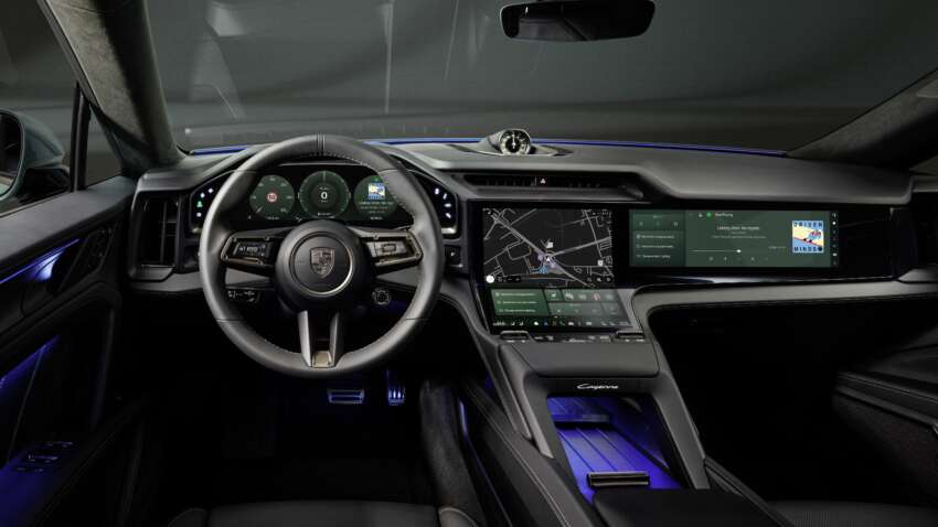 Porsche Cayenne Electric – radical all-screen interior with curved Flow Display, physical air-con controls 1976934