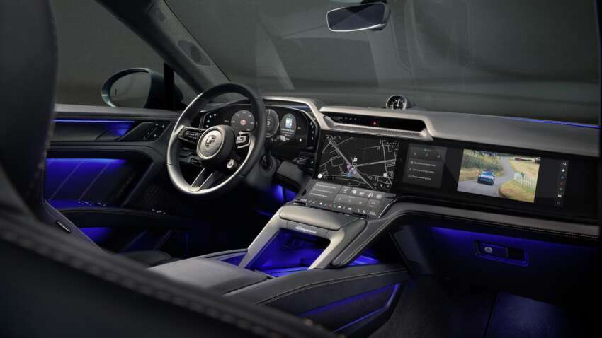 Porsche Cayenne Electric – radical all-screen interior with curved Flow Display, physical air-con controls 1976936