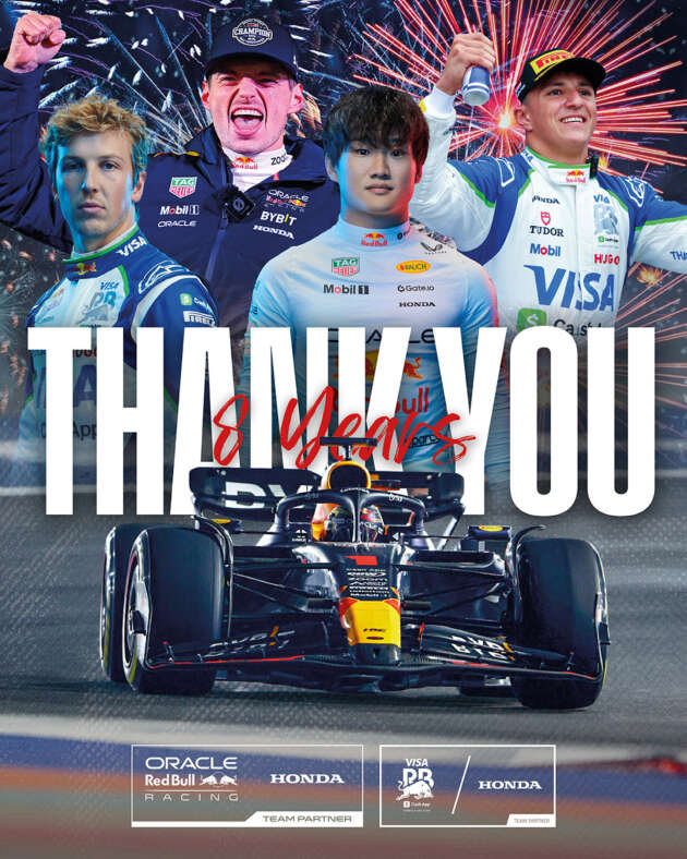 Honda with Red Bull in F1 – 72 wins, four drivers’ and two constructors’ titles as it joins Aston Martin in 2026