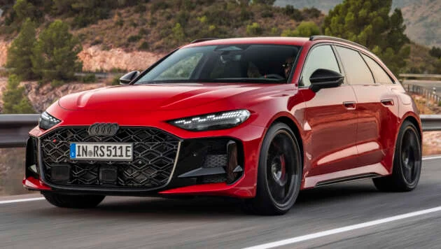 2026 Audi RS5 – 639 PS PHEV über sedan/wagon; 0-100 km/h 3.6 secs, 84 km EV range, up to 2,370 kg