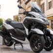 2026 Yamaha Tricity 300 scooter for Europe – three wheels, standing assist, foot brake and airbag