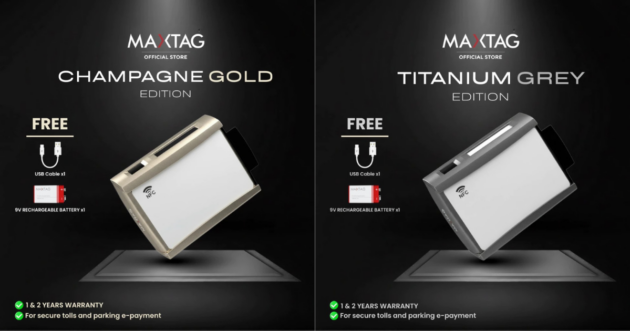 MaxTag’s new Champagne Gold and Titanium Grey SmartTAG devices – new colours to match your car