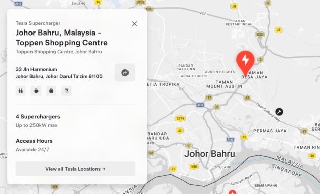 Tesla Malaysia opens new Toppen Supercharger site – four 250 kW stalls, free charging until March 21