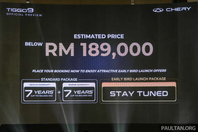 Chery Tiggo 9 previewed in Malaysia – flagship 7-seat D-SUV, 2.0T AWD with 256 PS/390 Nm, below RM189k