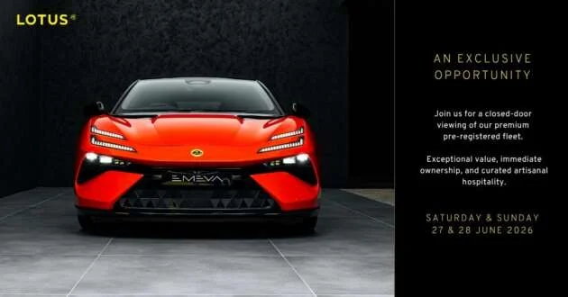 Lotus Private Sale this June 27 and 28 – exclusive event-only pricing on pre-owned Eletre and Emeya
