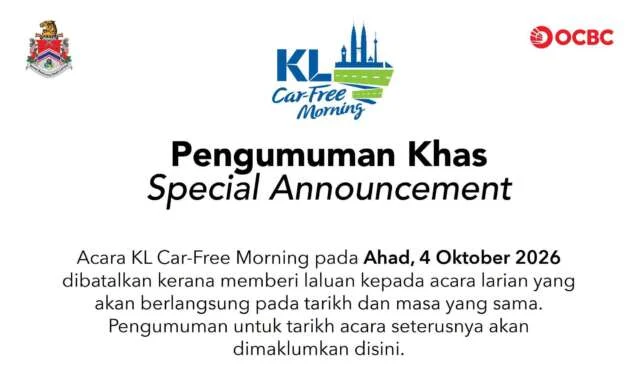 No KL Car Free Morning this Sun, Oct 4 – KLSCM 2026