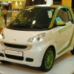 smart fortwo electric drive on display at 1 Utama