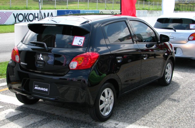 IMG_8352b Mitsubishi Mirage previewed, on a Thai race track