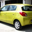 Mitsubishi Mirage previewed, on a Thai race track