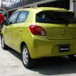 Mitsubishi Mirage previewed, on a Thai race track