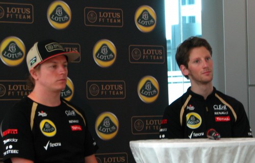 Lotus F1 Team: Kimi Raikkonen and Romain Grosjean at Proton Centre of Excellence, Shah Alam