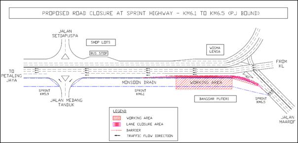 image008 MRT: Slow lane on SPRINT stretch closed for a week