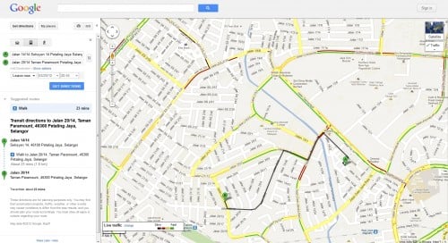 maps traffic and transit Google Maps now contains Traffic and Transit information – Bahasa Malaysia interface also introduced
