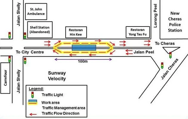 KL MRT: Temporary lane closure in Jalan Peel