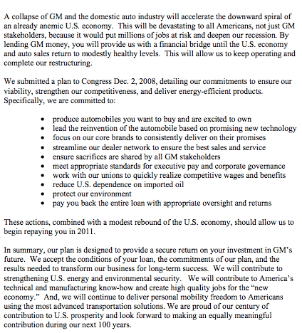 GM Taxpayer Letter 2
