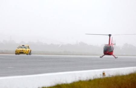Proton Satria Neo S2000 versus a helicopter!